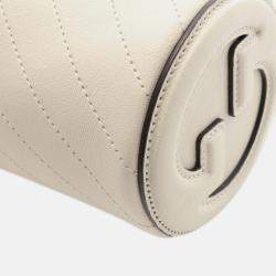 Pre Owned Gucci Cream Mini Leather Blondie Barrel Shoulder Bag