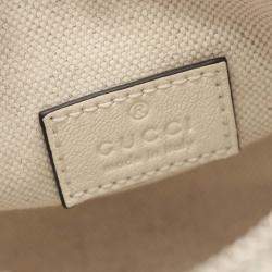 Pre Owned Gucci Cream Mini Leather Blondie Barrel Shoulder Bag