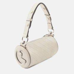 Pre Owned Gucci Cream Mini Leather Blondie Barrel Shoulder Bag