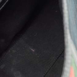 Pre Owned GuccI Black GG Canvas and Leather Web Treasure Shoulder Bag