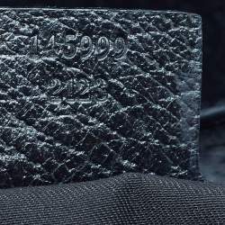 Pre Owned GuccI Black GG Canvas and Leather Web Treasure Shoulder Bag