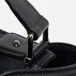 Pre Owned GuccI Black GG Canvas and Leather Web Treasure Shoulder Bag