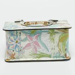 Pre Owned Gucci Multicolor Tiger Print Leather Horsebit 1955 Top Handle Bag