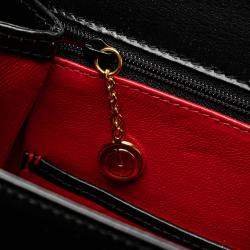 Pre Owned Gucci Black Calfskin Bamboo Night
