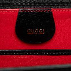 Pre Owned Gucci Black Calfskin Bamboo Night