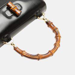 Pre Owned Gucci Black Calfskin Bamboo Night