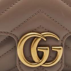 مملوكة مسبقًا Gucci Old Rose Matelassé Leather Super Mini GG Marmont Shoulder Bag