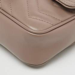 مملوكة مسبقًا Gucci Old Rose Matelassé Leather Super Mini GG Marmont Shoulder Bag