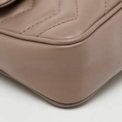 مملوكة مسبقًا Gucci Old Rose Matelassé Leather Super Mini GG Marmont Shoulder Bag