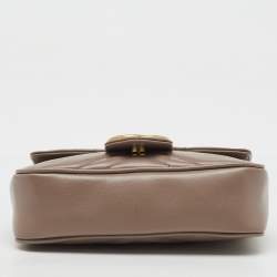 مملوكة مسبقًا Gucci Old Rose Matelassé Leather Super Mini GG Marmont Shoulder Bag
