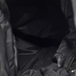 Pre Owned Gucci Black Leather and Nylon Drawstring Bucket Bag