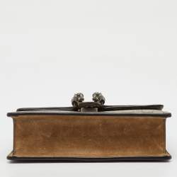 Pre Owned Gucci Beige GG Supreme Canvas and Suede Medium Dionysus Shoulder Bag