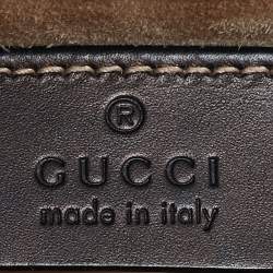 Pre Owned Gucci Black Leather Mini Web Chain Sylvie Shoulder Bag