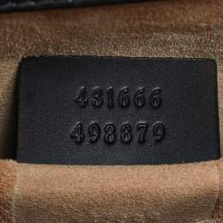 Pre Owned Gucci Black Leather Mini Web Chain Sylvie Shoulder Bag