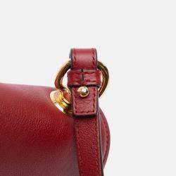 Pre Owned Gucci Red Mini Leather Blondie Crossbody