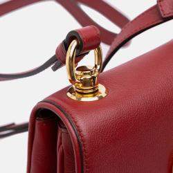 Pre Owned Gucci Red Mini Leather Blondie Crossbody