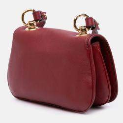 Pre Owned Gucci Red Mini Leather Blondie Crossbody