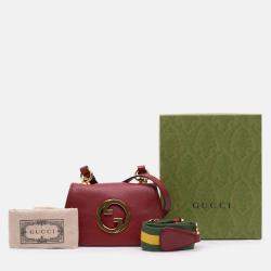 Pre Owned Gucci Red Mini Leather Blondie Crossbody