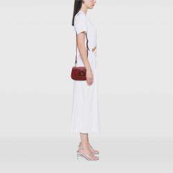 Pre Owned Gucci Red Mini Leather Blondie Crossbody