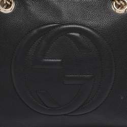 Pre Owned Gucci Black Leather Large Soho Shoulder Bag