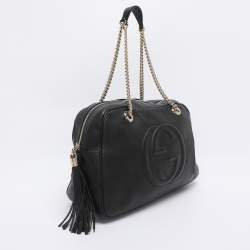 Pre Owned Gucci Black Leather Large Soho Shoulder Bag