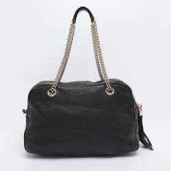 Pre Owned Gucci Black Leather Large Soho Shoulder Bag