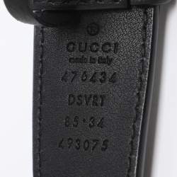 Pre Owned Gucci Black Matelassé Leather GG Marmont Belt Bag