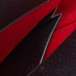 Pre Owned Gucci Red/Black Felt and Leather Script Logo 100 Centennial Tote