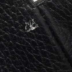 Pre Owned Gucci Black Pebbled Leather Medium Swing Tote