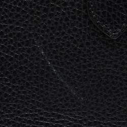 Pre Owned Gucci Black Pebbled Leather Medium Swing Tote