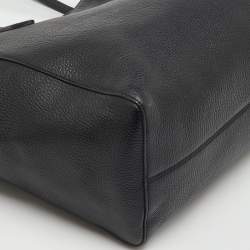 Pre Owned Gucci Black Pebbled Leather Medium Swing Tote