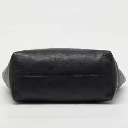 Pre Owned Gucci Black Pebbled Leather Medium Swing Tote