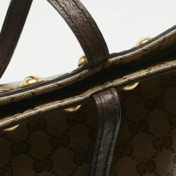 Pre Owned Gucci Brown/Beige GG Crystal Canvas Babouska Tote
