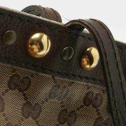 Pre Owned Gucci Brown/Beige GG Crystal Canvas Babouska Tote