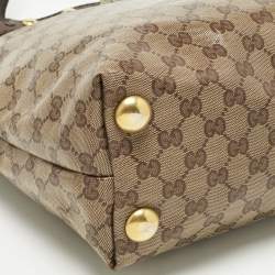 Pre Owned Gucci Brown/Beige GG Crystal Canvas Babouska Tote
