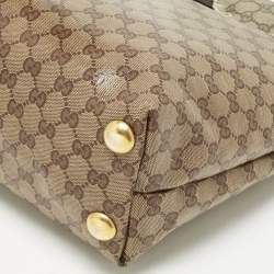 Pre Owned Gucci Brown/Beige GG Crystal Canvas Babouska Tote