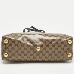 Pre Owned Gucci Brown/Beige GG Crystal Canvas Babouska Tote