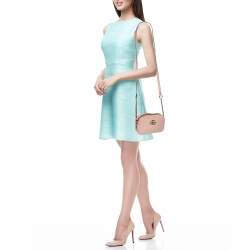 Pre Owned Gucci Dusty Pink Leather GG Marmont Mini Shoulder Bag