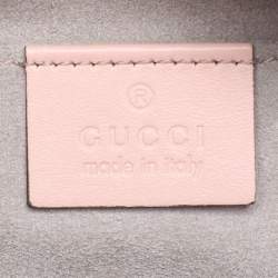 Pre Owned Gucci Dusty Pink Leather GG Marmont Mini Shoulder Bag
