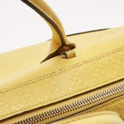 Pre Owned Gucci Mustard Diamante Leather Bowler Bag