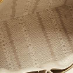 Pre Owned Gucci Mustard Diamante Leather Bowler Bag