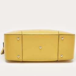 Pre Owned Gucci Mustard Diamante Leather Bowler Bag