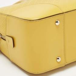 Pre Owned Gucci Mustard Diamante Leather Bowler Bag