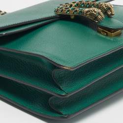 Pre Owned Gucci Green Leather Medium Dionysus Shoulder Bag