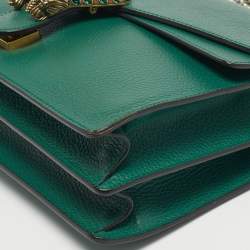 Pre Owned Gucci Green Leather Medium Dionysus Shoulder Bag