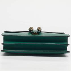 Pre Owned Gucci Green Leather Medium Dionysus Shoulder Bag