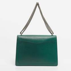 Pre Owned Gucci Green Leather Medium Dionysus Shoulder Bag
