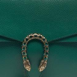 Pre Owned Gucci Green Leather Medium Dionysus Shoulder Bag