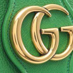 Pre Owned Gucci Green Medium Leather Aphrodite Crossbody