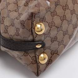 Pre Owned Gucci Beige/Brown GG Crystal Canvas Babouska Crest Dome Bag